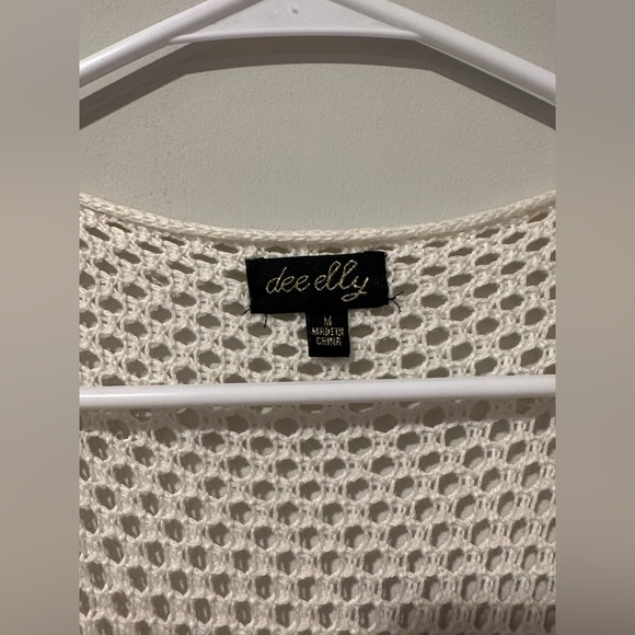 Long Ivory/Cream Colored Cardigan with Tassels - Picture 2 of 3